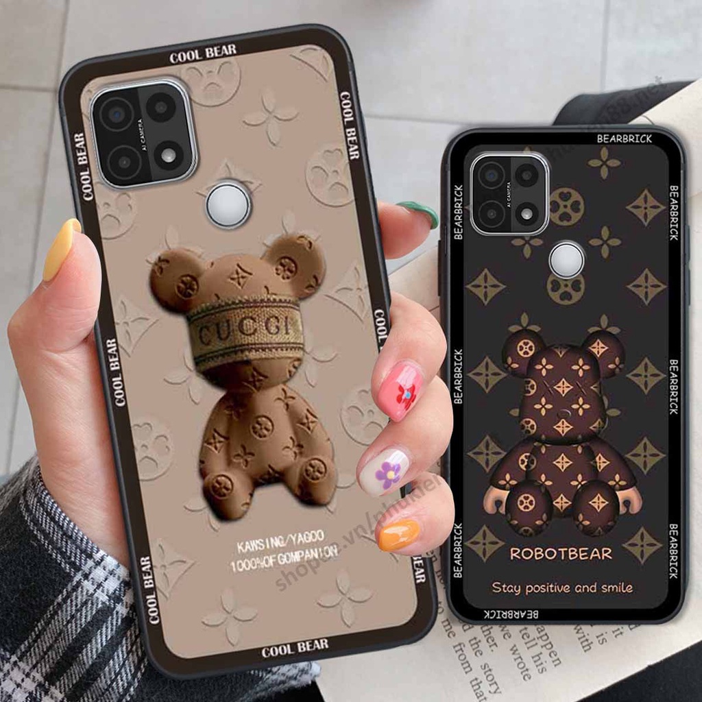 Ốp Oppo A15 / A15s bear, k@ws thương hiệu phong cách ốp lưng thời trang cao cấp