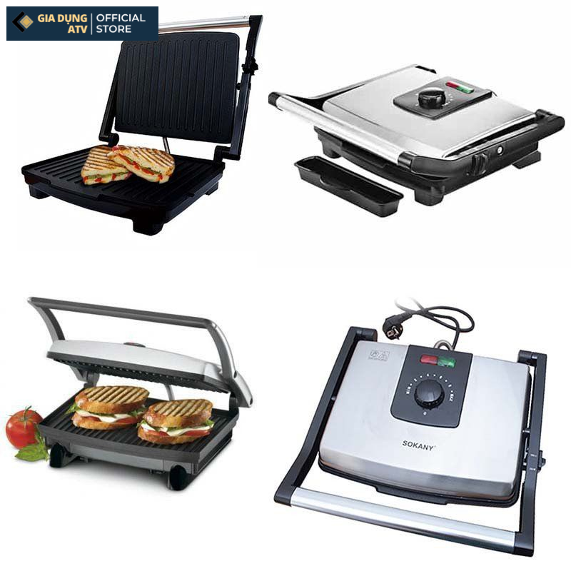 Máy kẹp bánh mì , máy nướng bánh mì , máy nướng bánh sandwith SOKANY KJ-202 2000W bảo hành 6 tháng