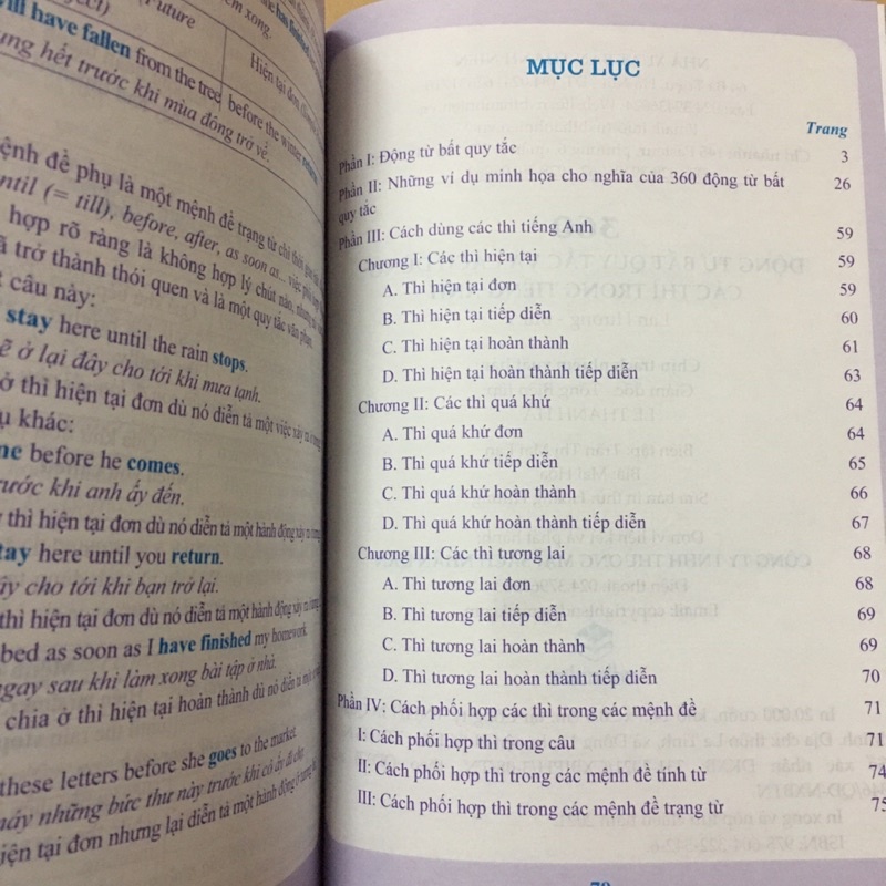 Sách - 360 Động từ bất quy tắc và cách dùng các thì trong tiếng Anh