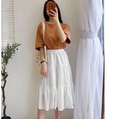 Chân váy tầng chữ A  xếp ly 3 tầng Ulzzang  cao cấp