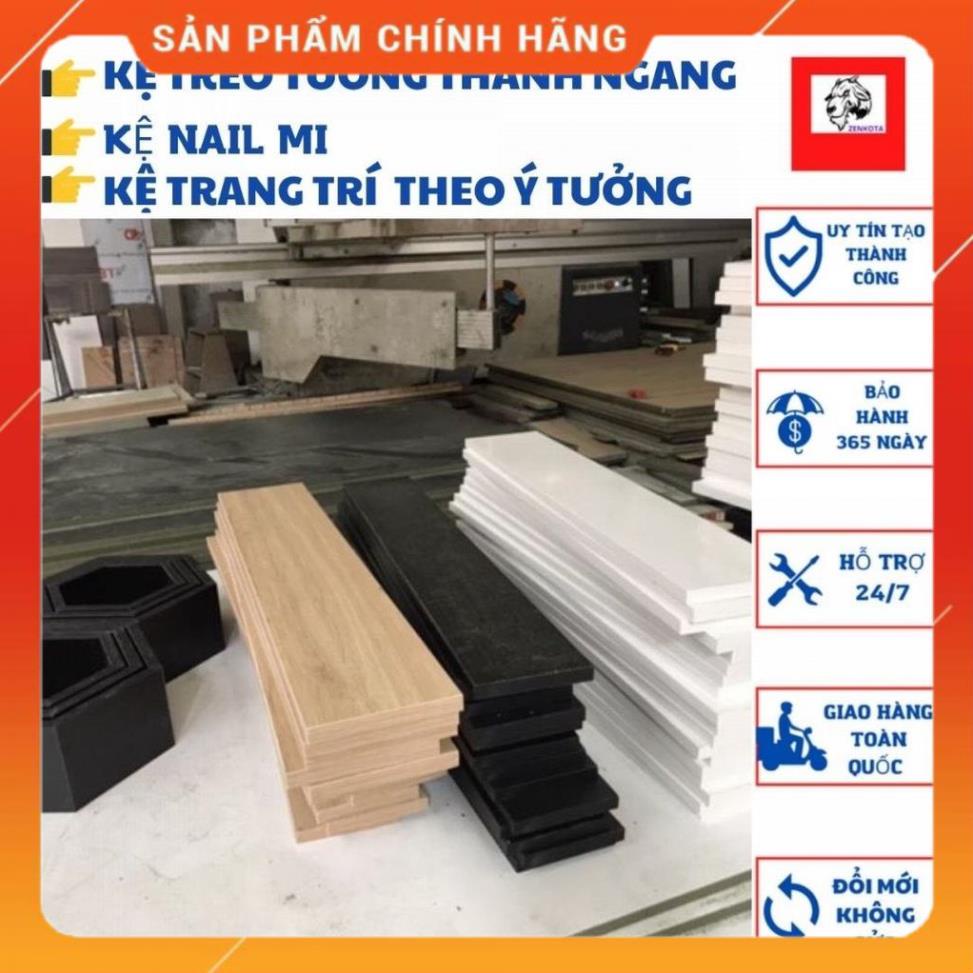 Kệ Thanh Ngang Trang Trí, Thanh giấu chân treo tường 30 đến 80cm Sâu 15cm Lói Xanh (GIÁ XƯỞNG) ZENKOTA