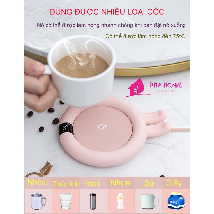 Đế Hâm Nóng Đồ Uống Cảm Ứng Thông Minh, Máy Làm Nóng Sữa Hiệu Quả Nhanh Chóng Dễ Dàng Mang Theo - DHA HOMIE