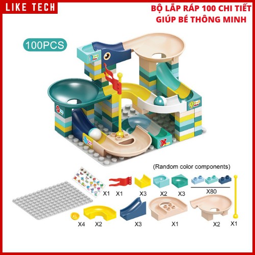 Bộ Đồ Chơi Lắp Ghép 100 Mảnh Dành Cho Bé LIKETECH - Đồ Chơi Lắp Ráp Đường Đua Bi Giúp Bé Kích Thích Sáng Tạo