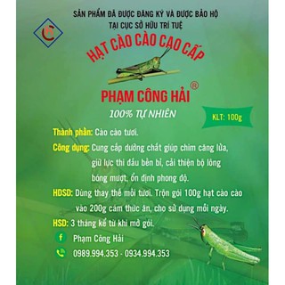hạt cào cào thay thế mồi tươi