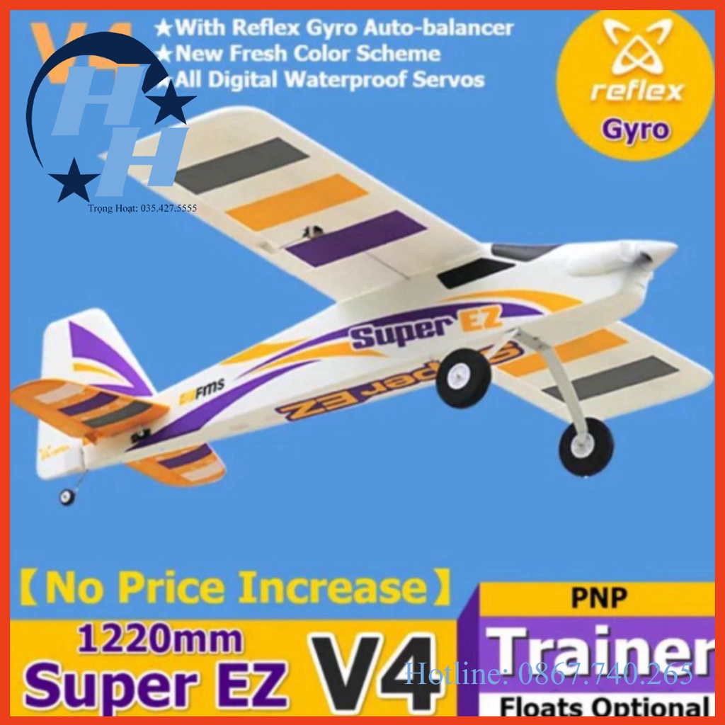 Máy Bay Điều Khiển Super EZ V4 FMS Sải Cánh 1220mm EPO Siêu Đẹp