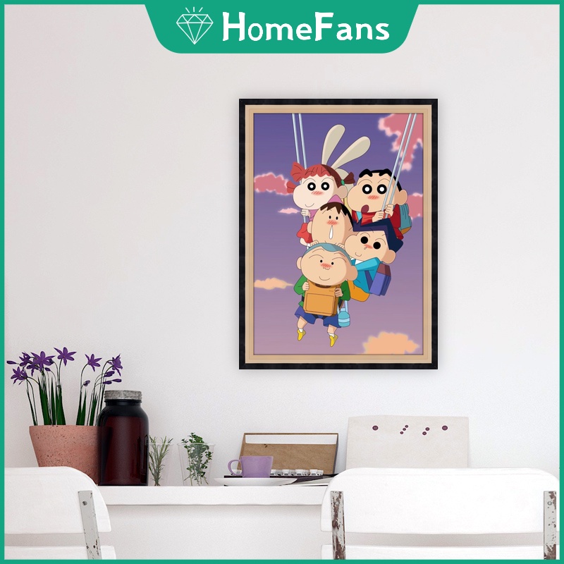 Tranh Đính Đá 5D Tự Làm Hình Shin-chan Trang Trí Nhà Cửa 30x40cm/40x50cm
