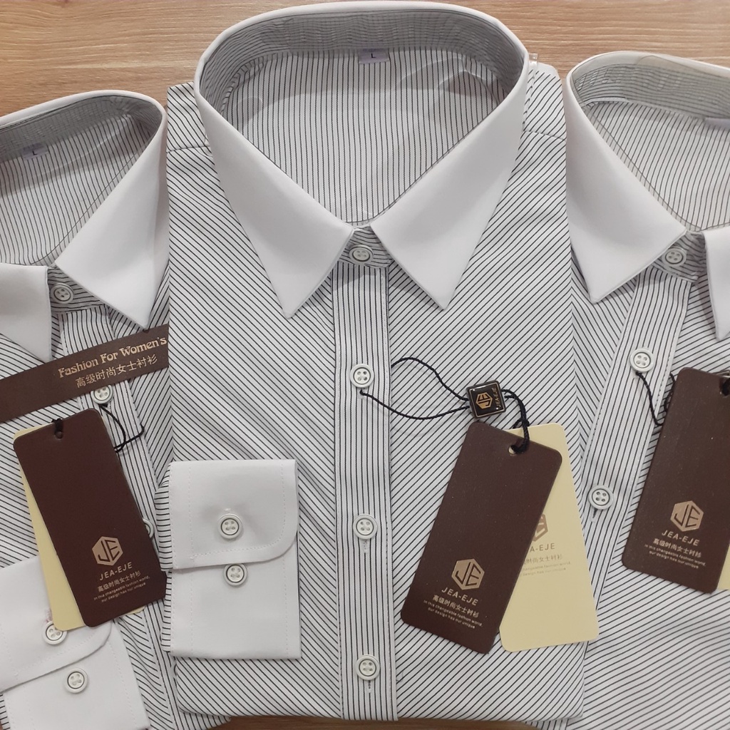 Áo Sơ Mi Nam Dài Tay Đẹp TAHISM023 Kẻ Sọc Phối Cổ Màu trắng chất Cotton Thoáng Mát | BigBuy360 - bigbuy360.vn