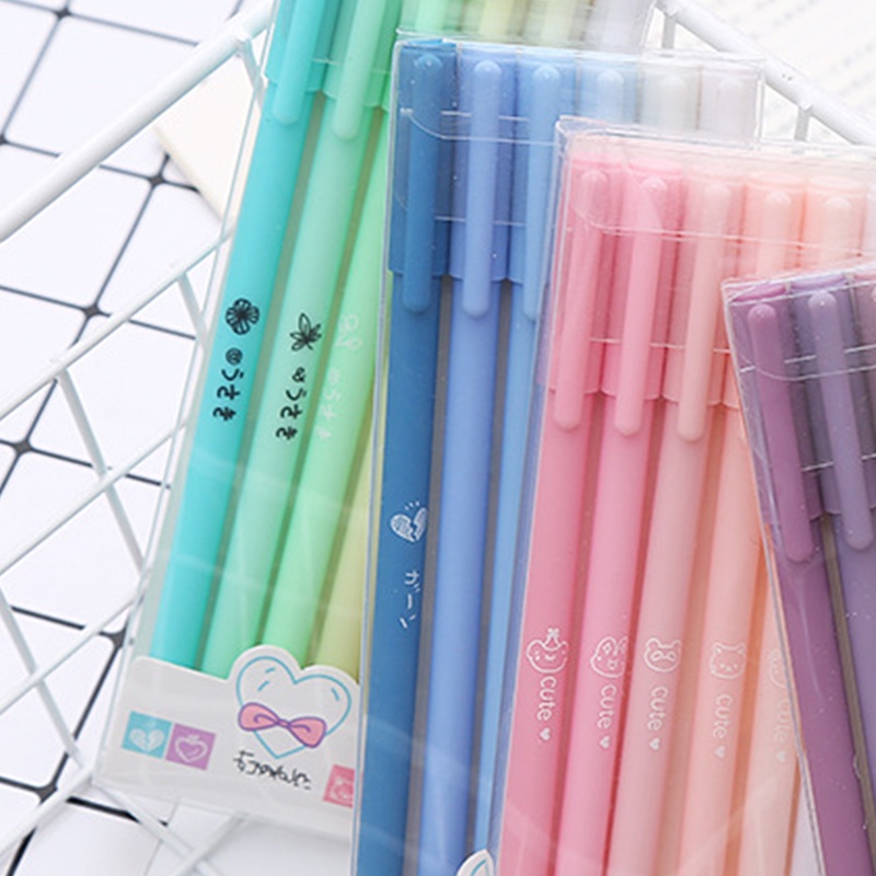 Set 6 Bút Mực Gel Thiết Kế Hoạt Hình Động Vật Dễ Thương Tiện Dụng Cho Học Sinh/ Văn Phòng