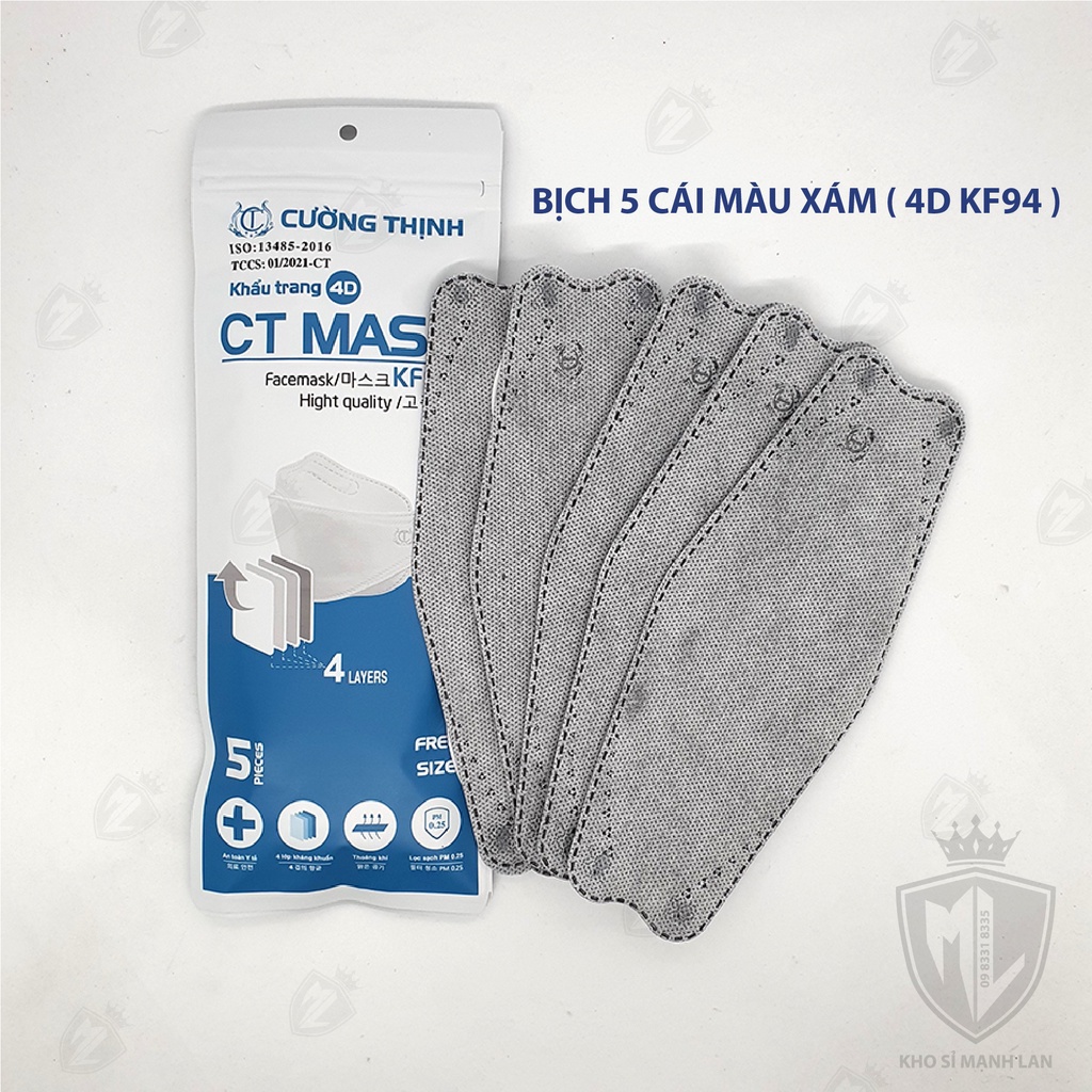 Thùng Khẩu Trang 4D MASK KF94 Công Nghệ Dập Hàn Quốc ( 60 Gói ) - Hàng Chính Hãng Công Ty Cường Thịnh ( CT MASK ) | BigBuy360 - bigbuy360.vn