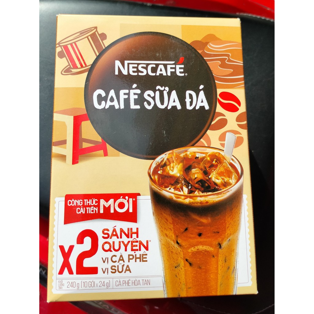 [Mã 229FMCGSALE giảm 8% đơn 500K] Cà phê sữa đá NesCafé nhân đôi sánh quyện 240g (10 gói x 24g)