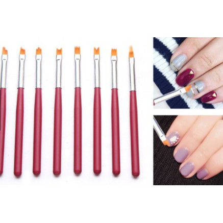 Các mẫu cọ cơ bản Set cọ vẽ 3D 8 cây ( Nail giá rẻ )