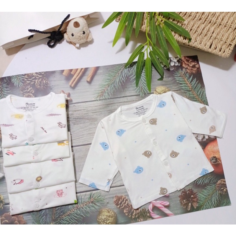 Combo 10 áo dài tay thun lạnh cho bé, áo dai khuy giữa (sỉ)