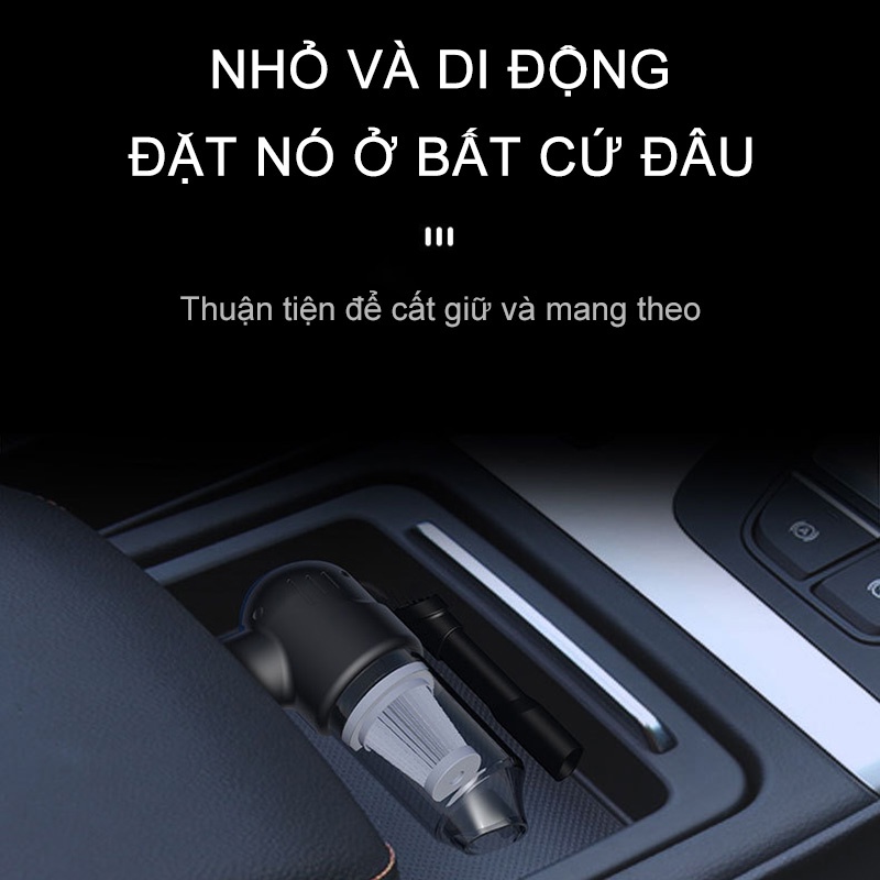 Máy Hút Bụi Cầm Tay - Máy Hút Bụi Mini Không Dây CAO CẤP Hút Sạch Bụi Min, Lông Chó Mèo Và Ga Gối {XCQmin}