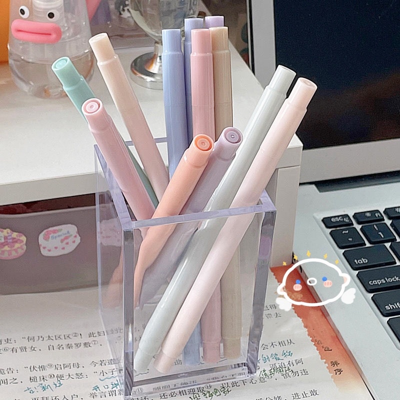 Letit | Bộ 6 Bút Dạ Quang Hai Đầu Siêu Mềm Dùng Cho Trường Học