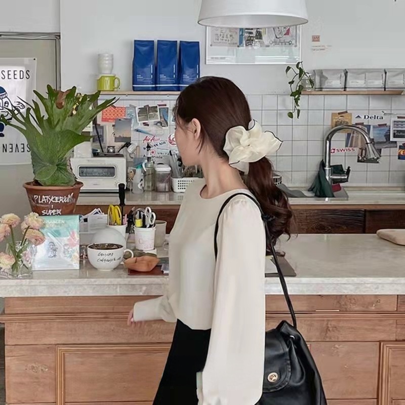 Dây Buộc Tóc Vải Lưới Cỡ Lớn Phong Cách Hàn Quốc Cho Nữ