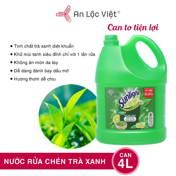 Nước rửa chén Sunlight hương chanh - Thiên nhiên - Trà xanh