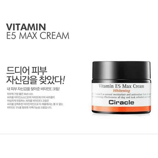 {GIÁ SHOCK] Kem dưỡng trắng da căng bóng Vitamin E5 max cream Ciracle