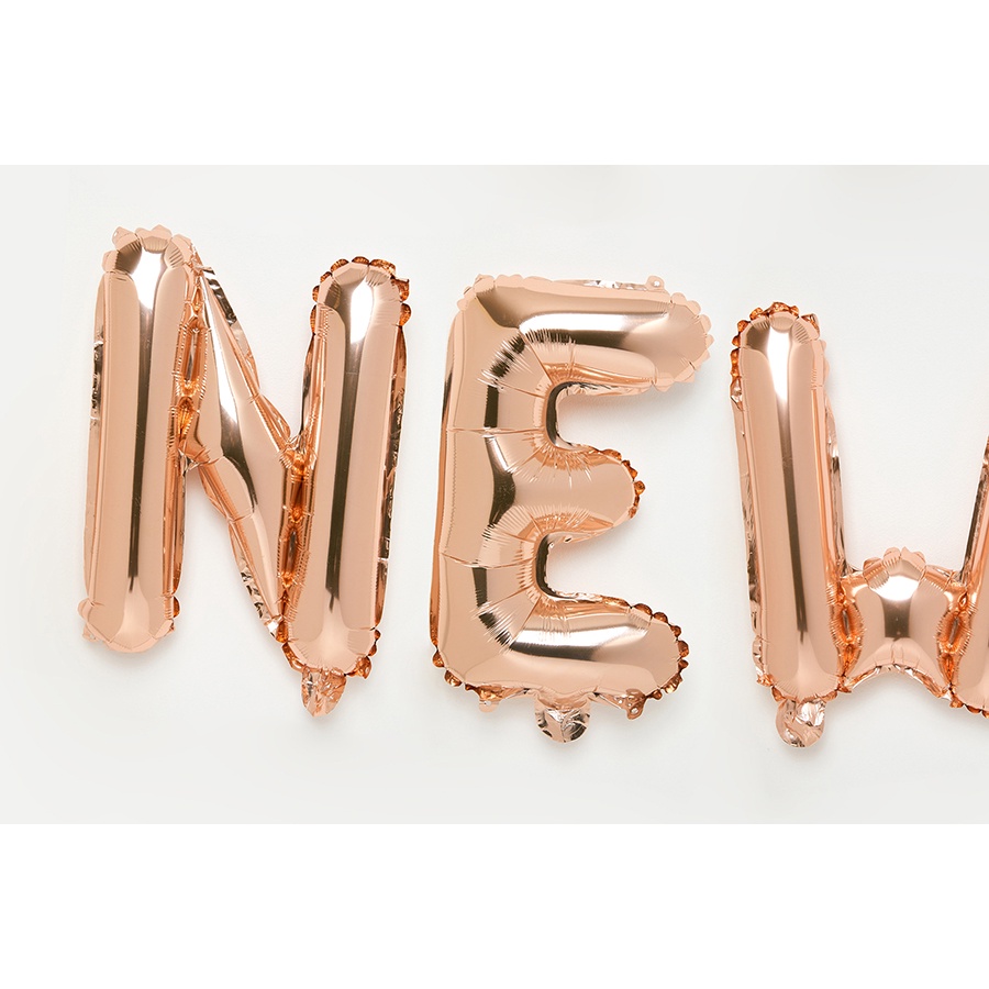 Set Bong Bóng Bay ARTBOX Hàn Quốc Kiểu Chữ Happy New Year Màu Rose Gold