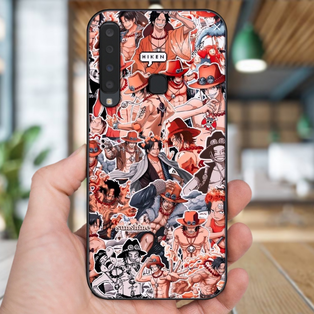 Ốp lưng Samsung A9 2018 viền đen in hình Ace One Piece