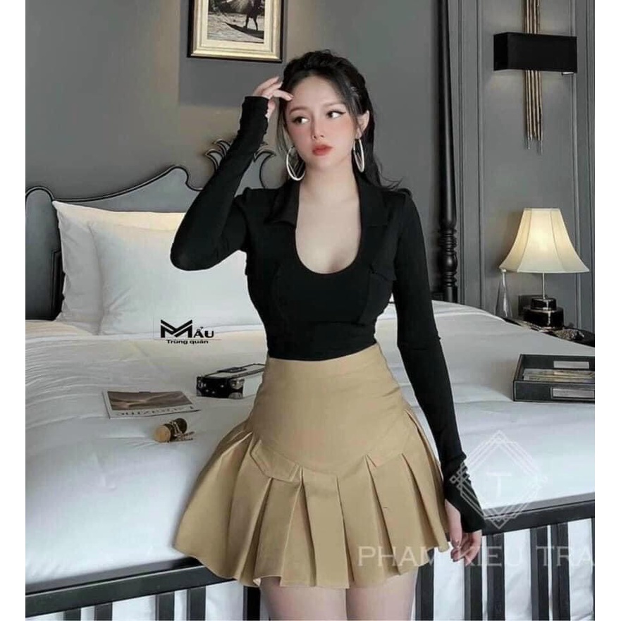 Áo tăm cổ đức 2 túi xịn xò chất siêu đẹp