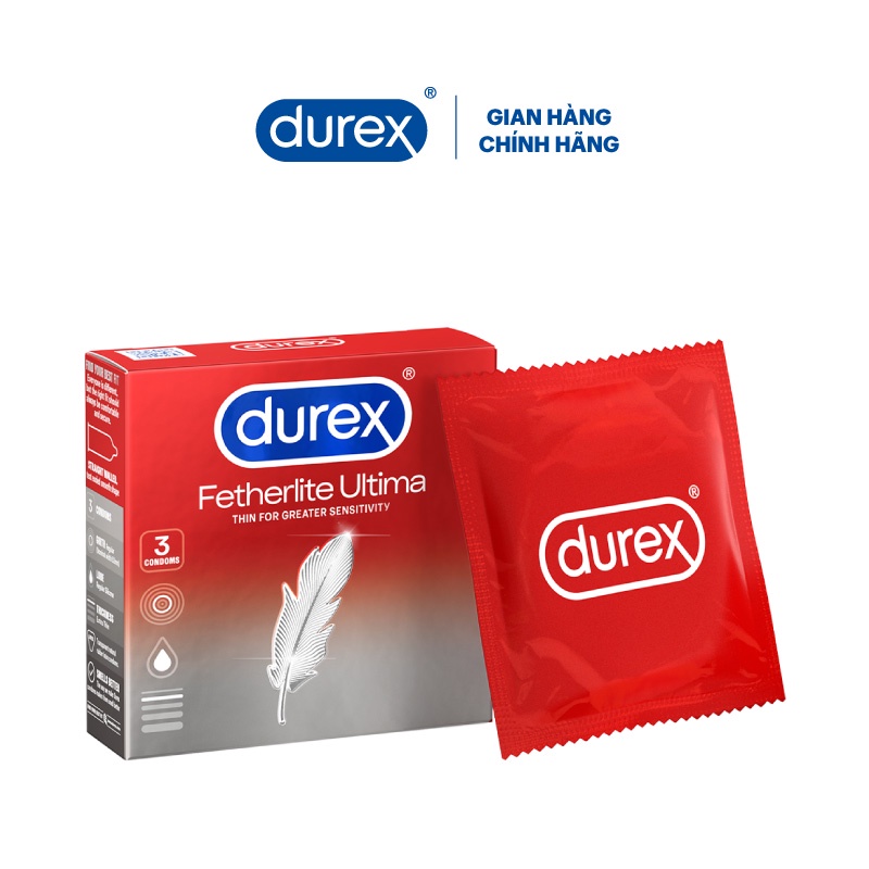 Bộ 3 hộp bao cao su Durex Fetherlite Ultima (3 bao/hộp)