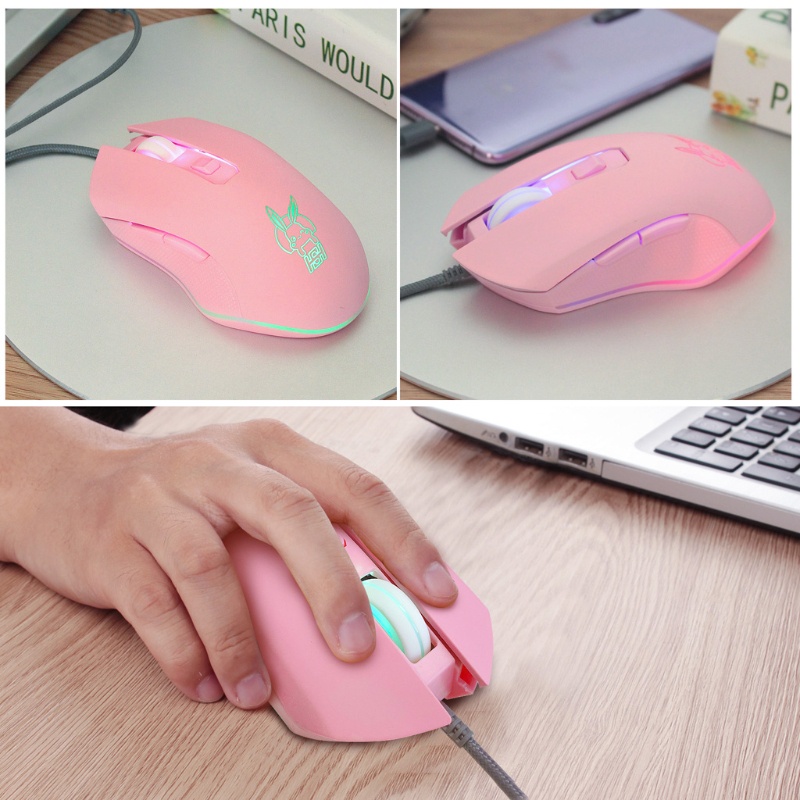 Chuột Quang Chơi Game USB Có Dây 2400DPI Hình Thỏ Dễ Thương