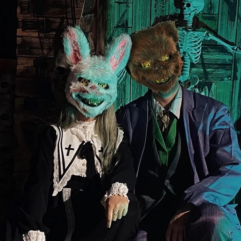 Mặt Nạ Hóa Trang Halloween Hình Gấu Teddy / Thỏ Đẫm Máu