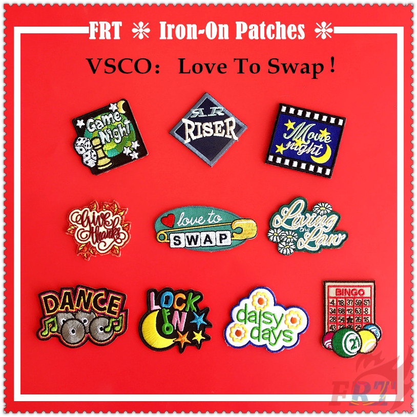 ✿ Sticker Ủi Thêu Chữ Love To Swap / Give Thanks / Living The Law / Daisy Days ✿ 1 Sticker Ủi Thêu Hình Huy Hiệu