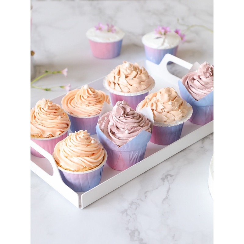 Set 50 cái Cup giấy nướng bánh Cupcake/Muffin phiên bản màu Tím grandient