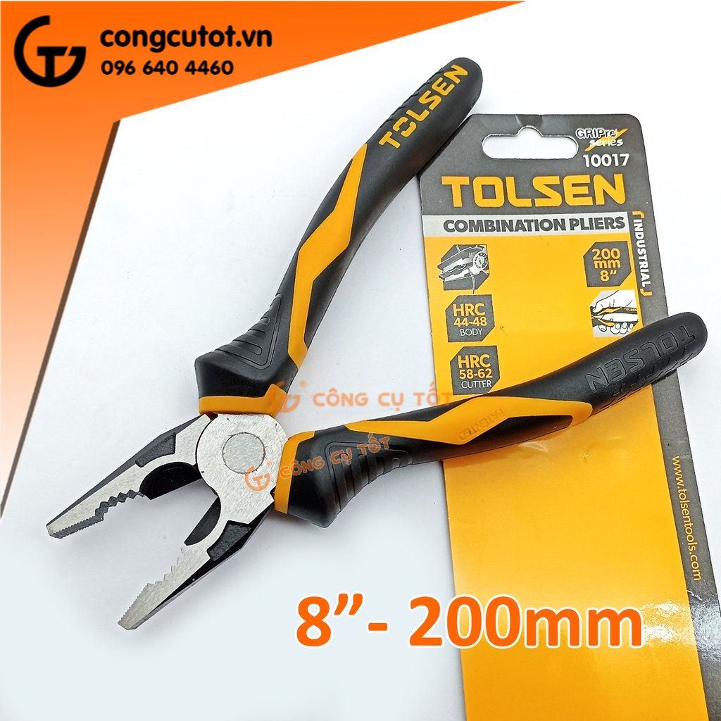 Kìm vạn năng mũi bằng - kìm điện công nghiệp 8inch 200mm Tolsen 10017