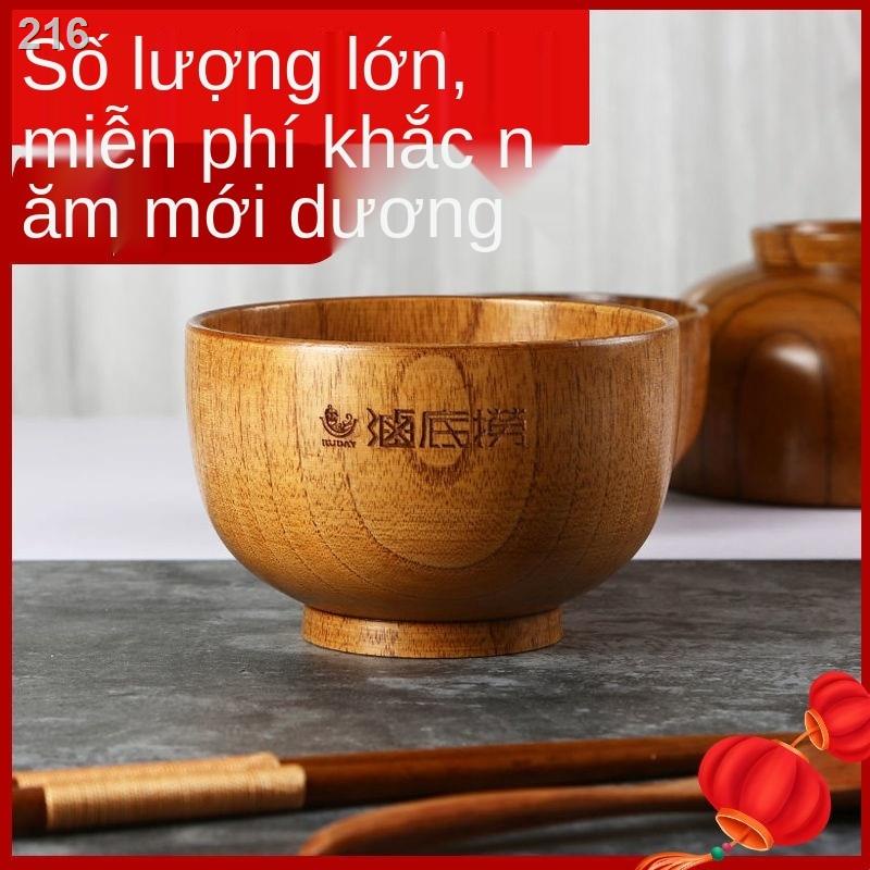 【chuyên gia săn sale】Bát gỗ táo tàu Nhật Bản làm theo yêu cầu của người lớn dành cho trẻ em cơm bằng bộ đồ ăn gia dụng