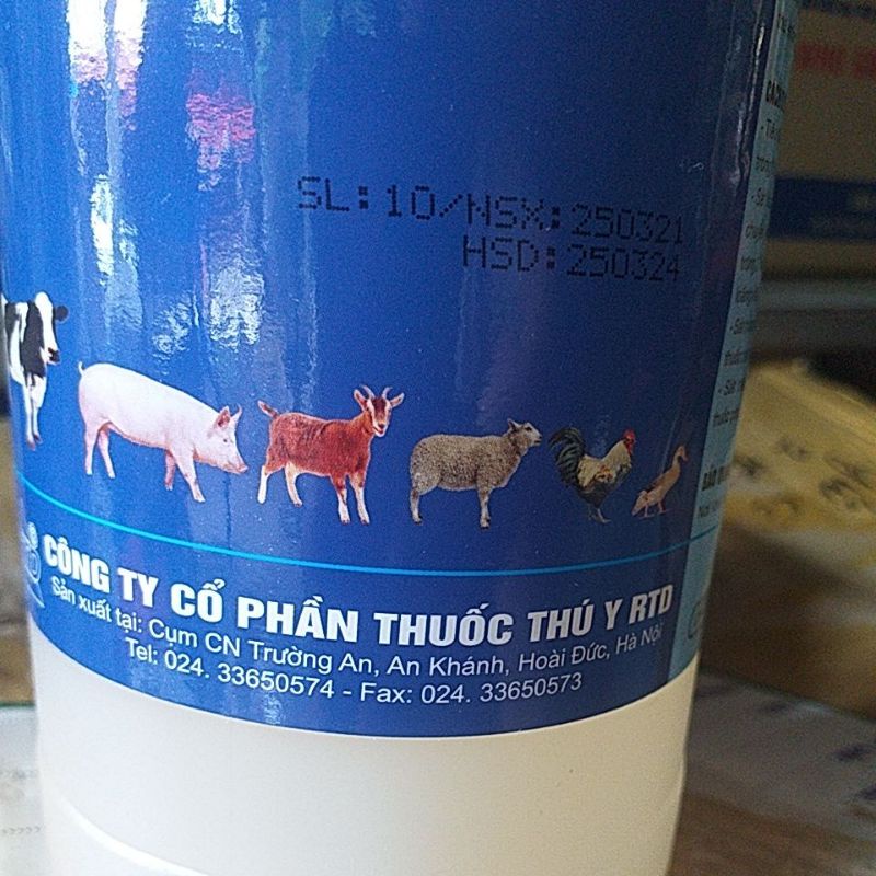 Sát trùng chuồng trại, dụng cụ chăn nuôi, gia súc gia cầm rtd tco 1 plus thú y di.ệt khuẩn, nấm, viru.s