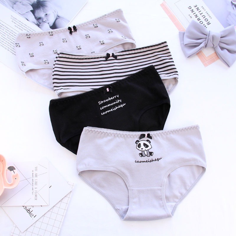 Quần Lót Nữ Cotton cao cấp in hình gấu trúc kháng khuẩn mỏng mát tôn dáng mã 3536