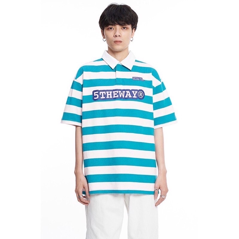 Áo Polo Tay Ngắn 5THEWAY /sketch/ Drop Shoulder SS Polo Shirt - STRIPE