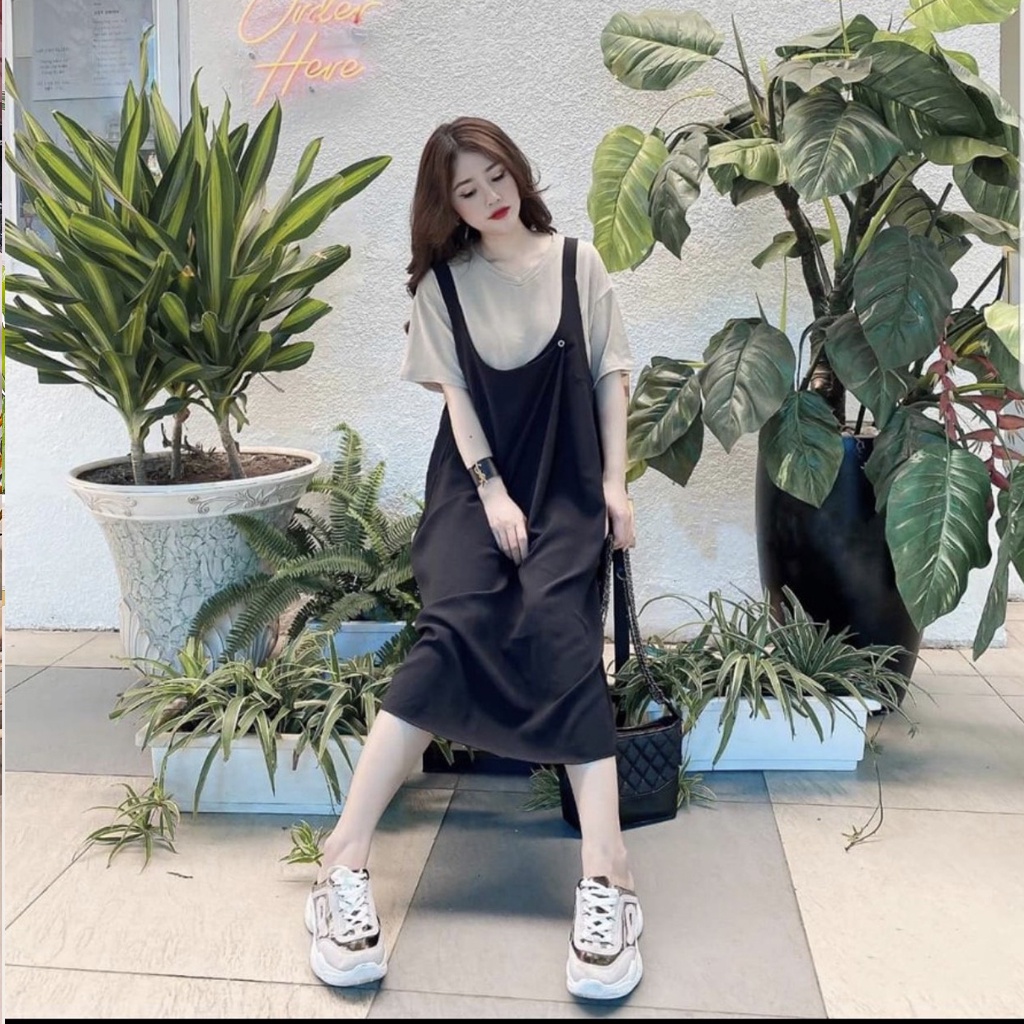 Yếm bầu kèm áo rời M131 vải cát hàn áo cotton thời trang thiết kế freesize Mom and Baby