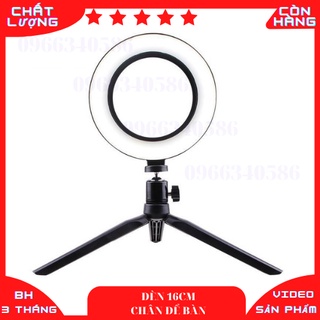 ĐÈN LIVESTREAM, TRANG ĐIỂM, TỰ SƯỚNG 16CM TẶNG KÈM CHÂN ĐỂ BÀN