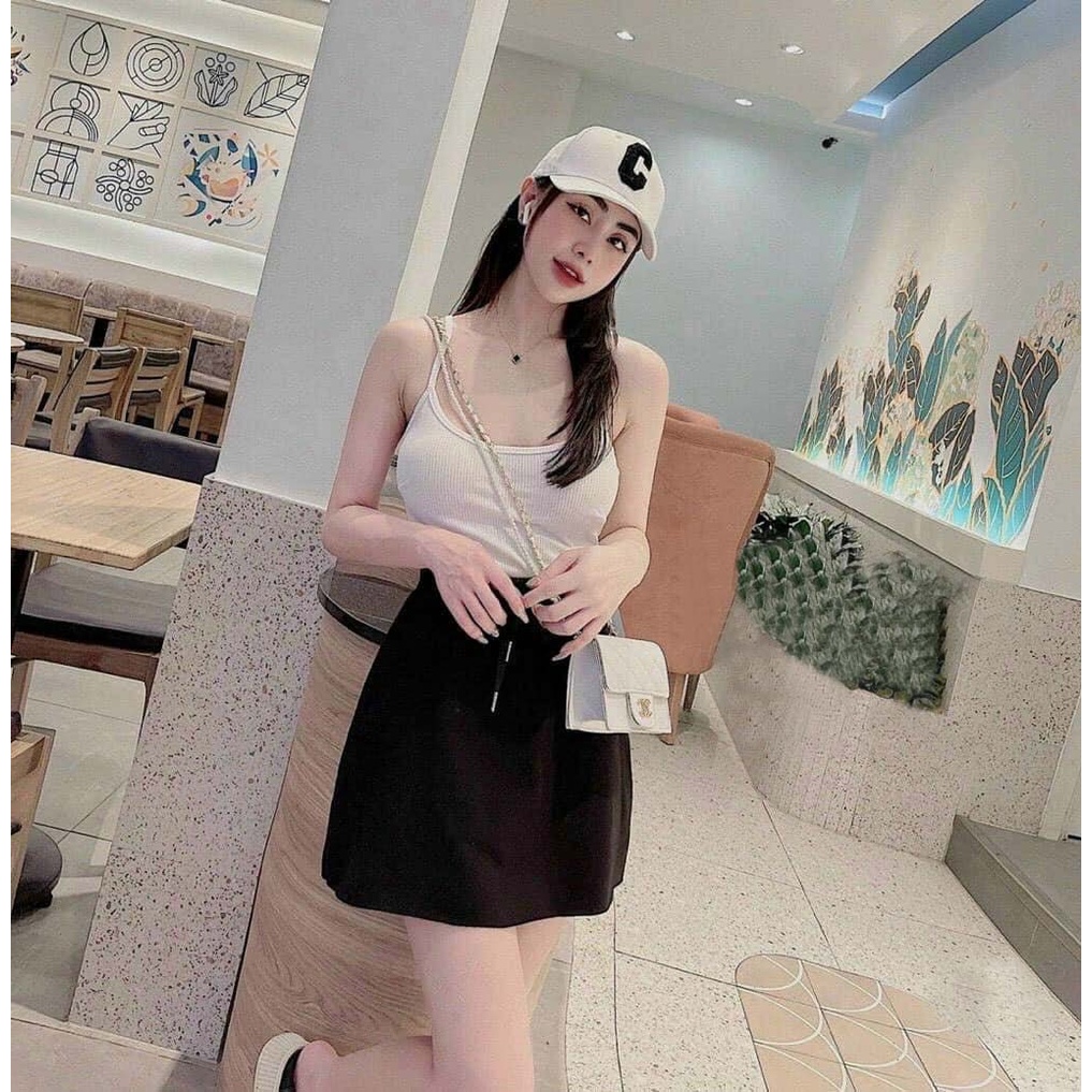 Chân váy chữ A dáng ngắn thể thao hack dáng chất thun da cá co giãn cạp chun phong cách Hàn quốc CV36
