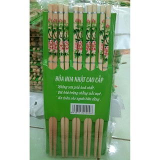 10 đôi Đũa tre hoa nhật dài 24cm