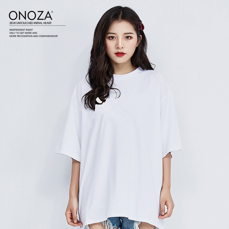 Áo thun trơn tay lỡ form rộng phong cách unisex cổ tròn vải cotton thoáng mát | Mr.Tee