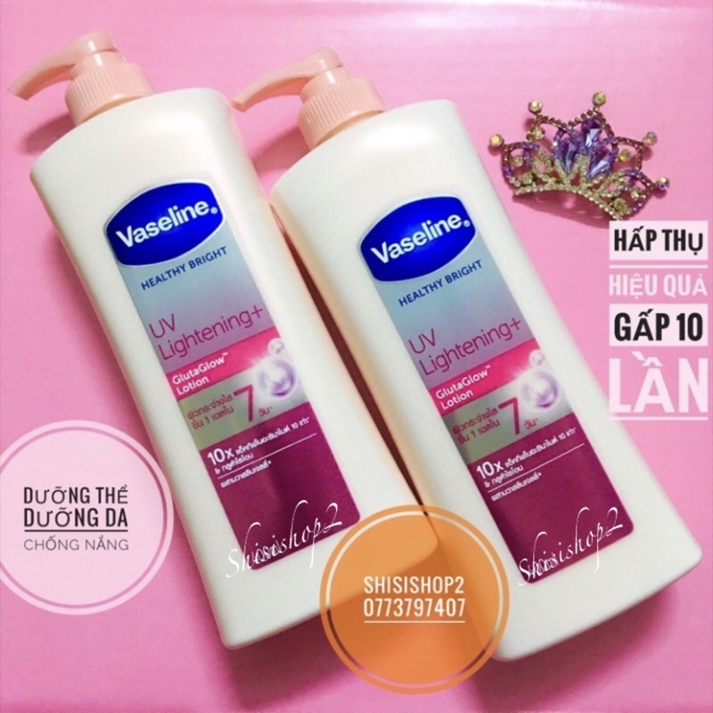 💐(Mẫu mới) Dưỡng thể Vaseline Healthy Lightening 10X chống UV Thái Lan 380ml