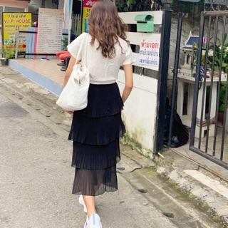 Chân váy tầng chất voan