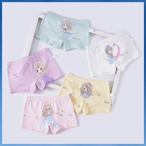 Quần Chíp Bé Gái,Quần Lót Bé Gái Set 5 Chiếc Kháng Khuẩn 100% Cotton hàng Xuất Dư Dành Cho Bé từ 2-12 tuổi