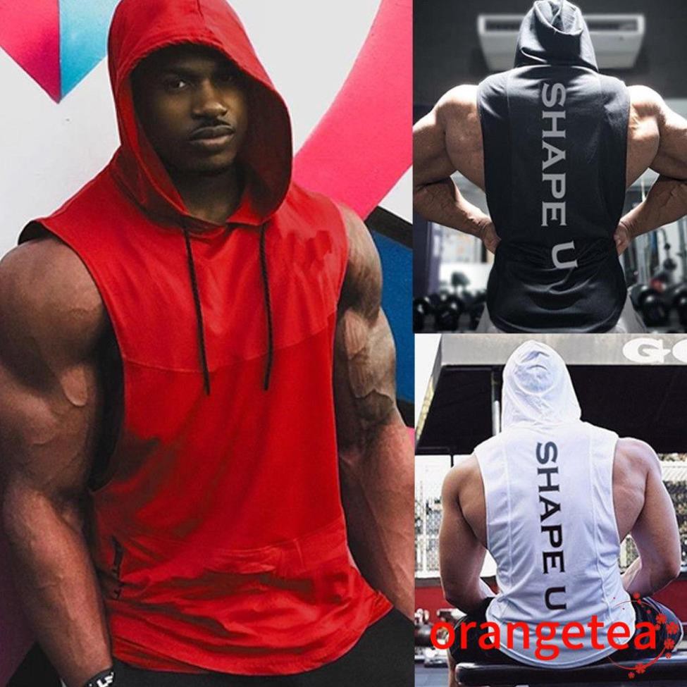 Áo hoodie sát nách dành cho nam mặc tập gym  ྇