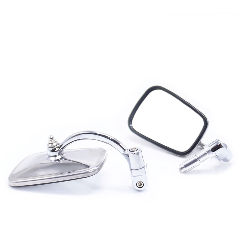Set 2 Gương Chiếu Hậu Hình Vuông 7 / 8 "22mm Gắn Tay Lái Xe Mô Tô Cafe Racer