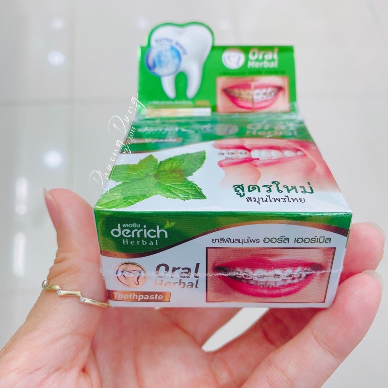 Kem đánh răng niềng răng thảo mộc Thái Lan Derrich herbal Oral làm sạch khử mùi bảo vệ răng nướu