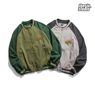 Áo khoác bóng chày varisity, Bomber unisex form rộng cao cấp họa tiết Cá sấu