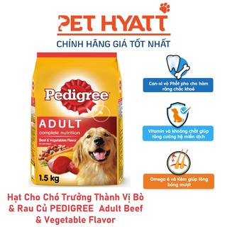 Pedigree hạt cho chó trưởng thành vị bò & rau củ 1.5kg - adult beef & vegetable flavor