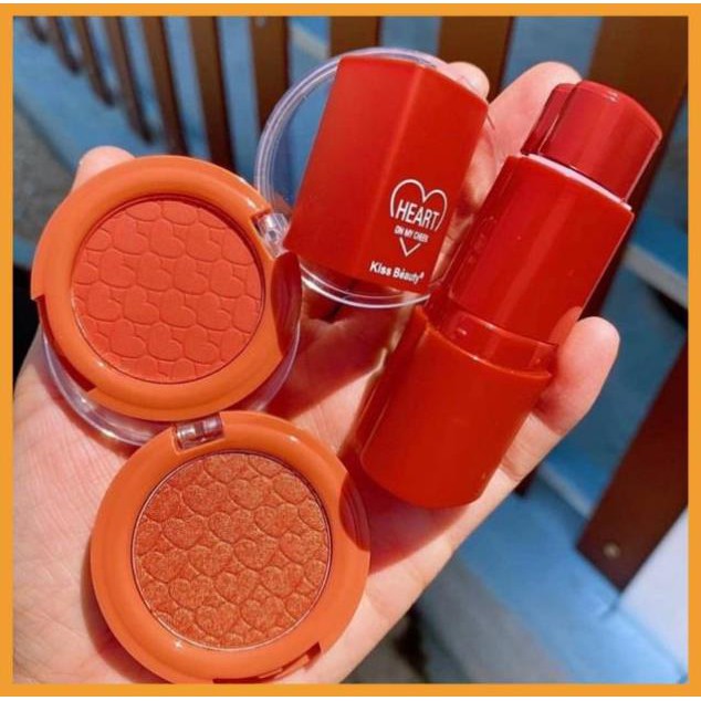 Full Bộ Trang Điểm ✅ FREESHIP✅ set trang điểm full Kiss Beauty Đỏ 5 Sản Phẩm Touch Your Heart | BigBuy360 - bigbuy360.vn