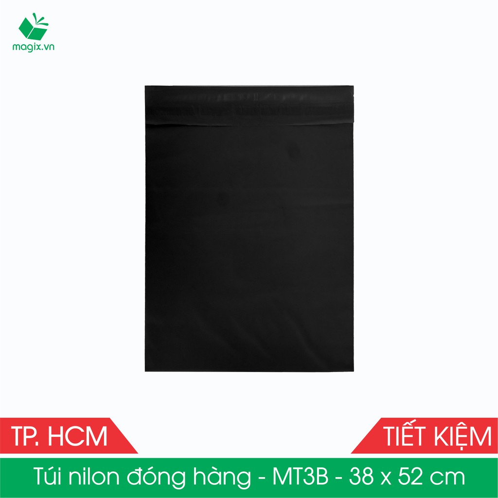 MT3B - 38x52 cm - Túi nilon TIẾT KIỆM gói hàng - 500 túi niêm phong đóng hàng màu ĐEN