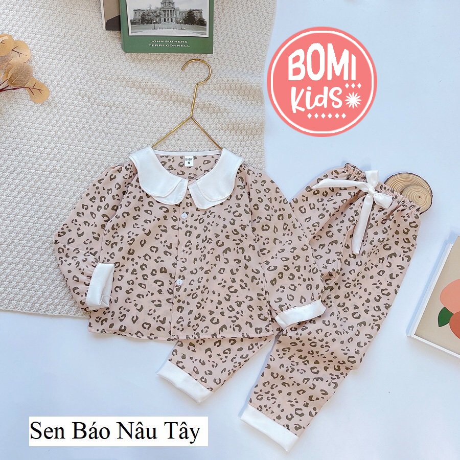 [14kg - 29kg] Đồ Bộ Bé Gái Mặc Nhà Dài Tay Pijama Lụa Cao Cấp Cho Bé Gái